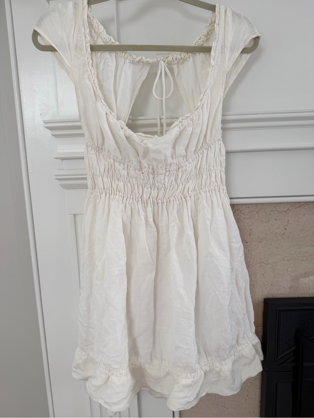 Anthropologie Cotton Linen Cottagecore Fairycore Feminine Sleeveless Dress